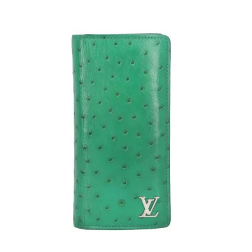 Louis Vuitton Portefeuille Brazza Exotic Long Wallet Ostrich Leather